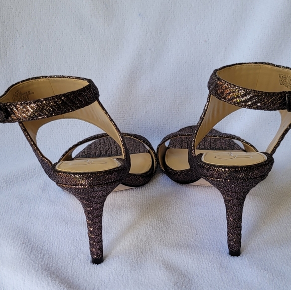 JESSICA SIMPSON - ELARI STRAPPY OPEN TOE PUMP - NEW!! BEAUTIFUL! SPARKLE - Picture 9 of 10